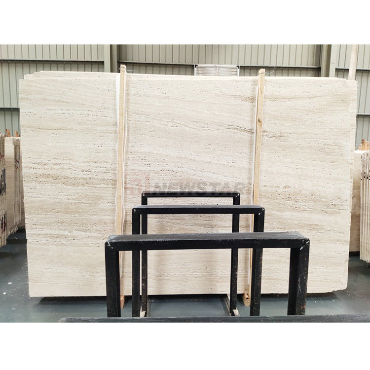 Precut travertine slab countertop table floor wall tile navona ivory cream super white travertine light