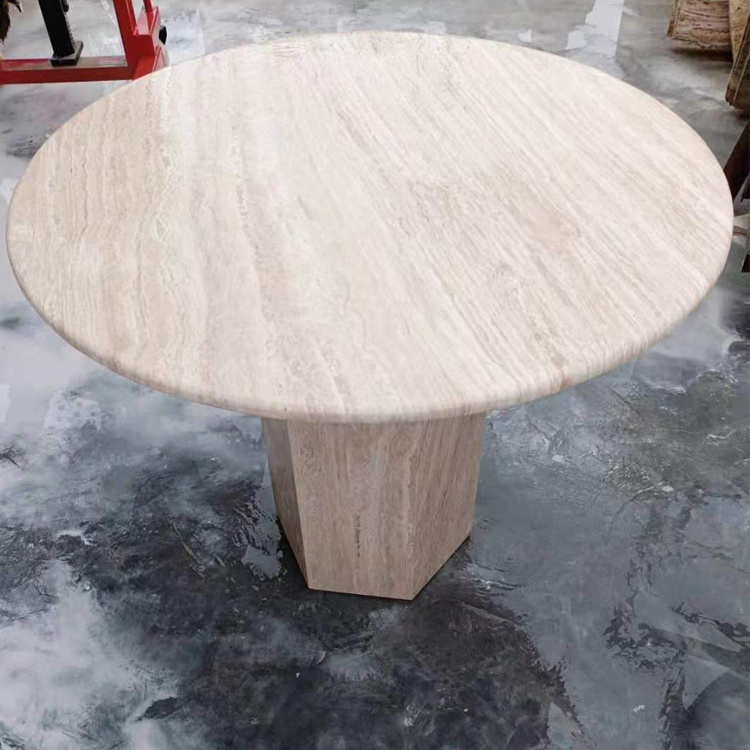 Roman big design marble dining table indoor outdoor modern large design oval round luxury travertine marble dining table