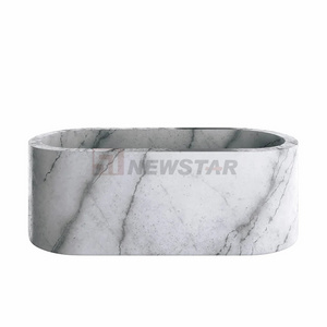 Newstar Luxury Stone Bathtub Natural Marble Bathtub For Home Decoration Handmade Polished Marble Bathtub