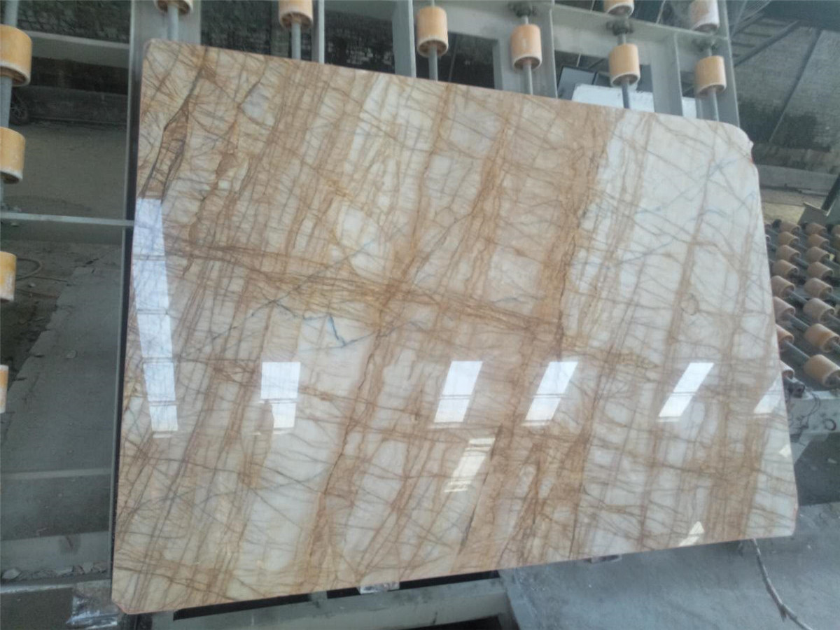 Newstar Dining Table Natural Marble Slabs for Kitchen Countertop And Floor Stone Staircase Van Gogh Gold Marble Slab Tile