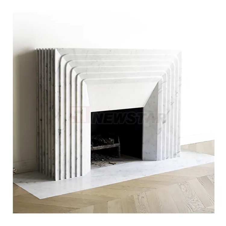 Custom Modern Stone Fireplace Table Mantle Outdoor Indoor Wall Decorative Marble Fireplace Mantel