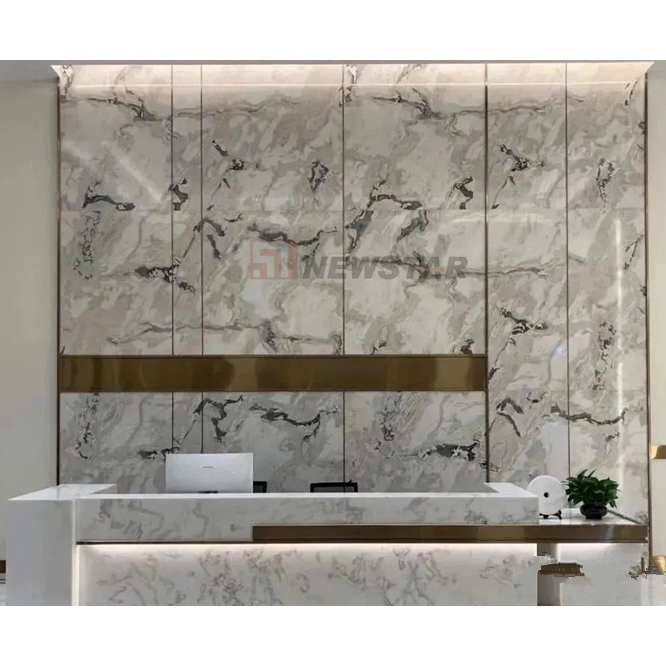 Newstar Factory directly price white onyx stone tiles indoor background TV decoration luxury onyx countertops marble slab