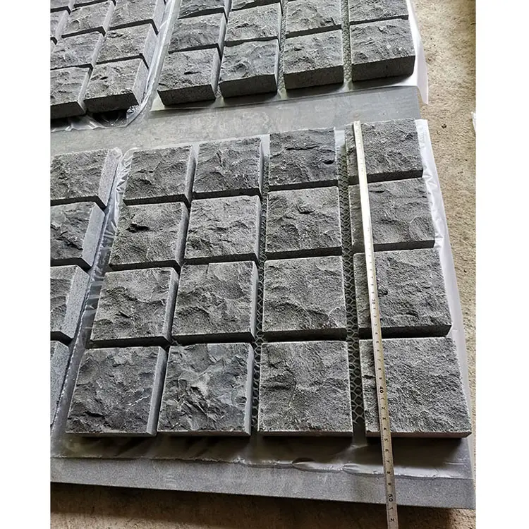 Wholesale Black Granite Cobblestone Red Paving Stone Granite Driveway Stone Cobblestone