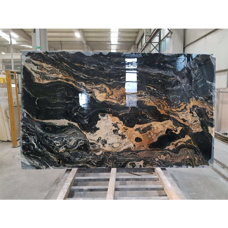 Newstar Stone Exotic Granite Slab for Kitchen Countertop Floor Wall Brazilian Black Gold Luxury Granite