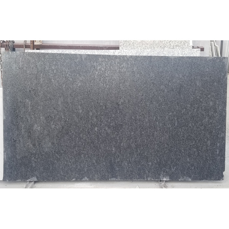 Leathered granite wall panel floor slab black pearl leather finish granite slabs for kitchen countertop