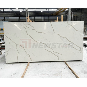 Fabricated kitchen countertop slab 1.8cm 2cm quartz slabs carrara white quartz