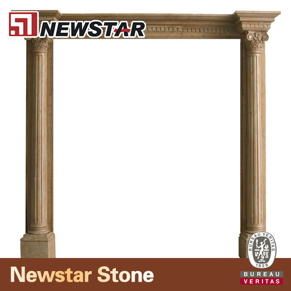 Newstar handcraft door marble stone gate pillar design