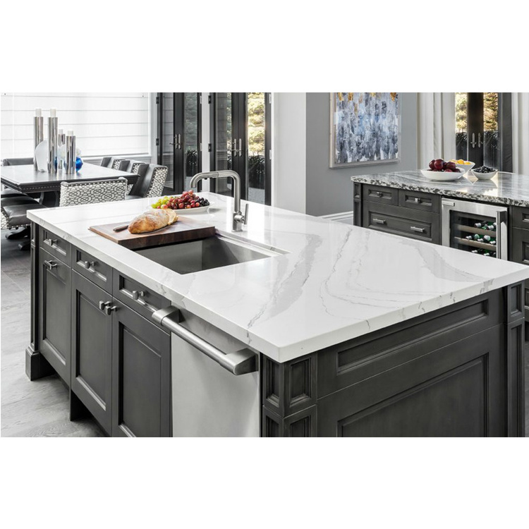 Kitchen Countertop Quartz Top Artificial Stone with low Price Sale White Modern Style Quartz