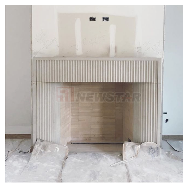 Curve marble tile arabescato marble fireplace fluted tiles Italian marble prices  fireplace surround