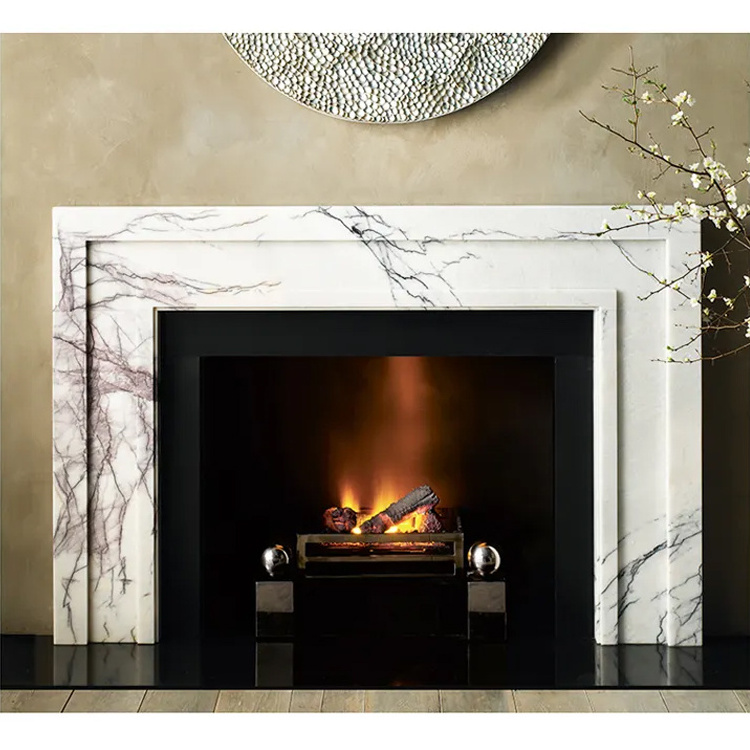 Custom Modern Stone Fireplace Table Mantle Outdoor Indoor Wall Decorative Marble Fireplace Mantel