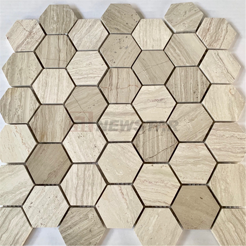 Newstar Grey Wooden Stone Marseille Hexagonal Brick Marble Tile Parquet Cultural Stone Background Wall Tiles Mosaic Tile