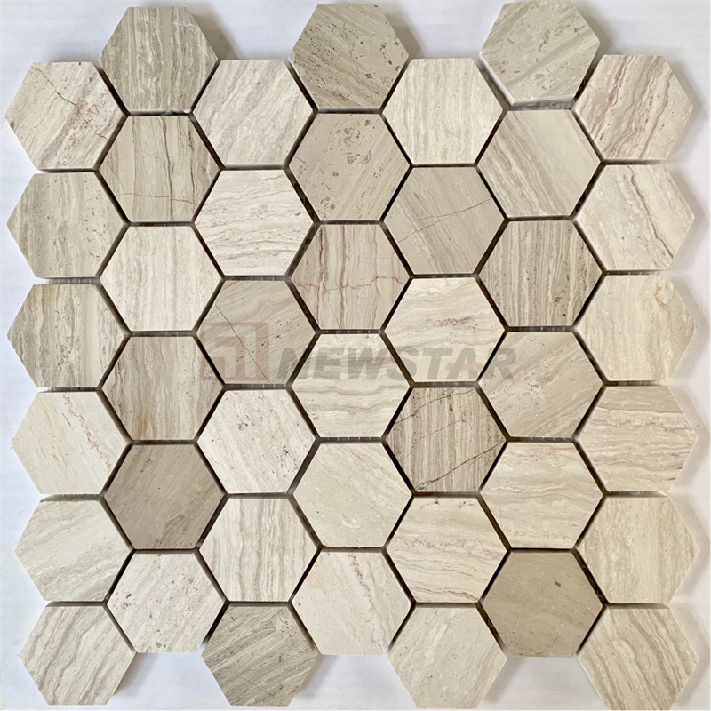 Newstar Grey Wooden Stone Marseille Hexagonal Brick Marble Tile Parquet Cultural Stone Background Wall Tiles Mosaic Tile