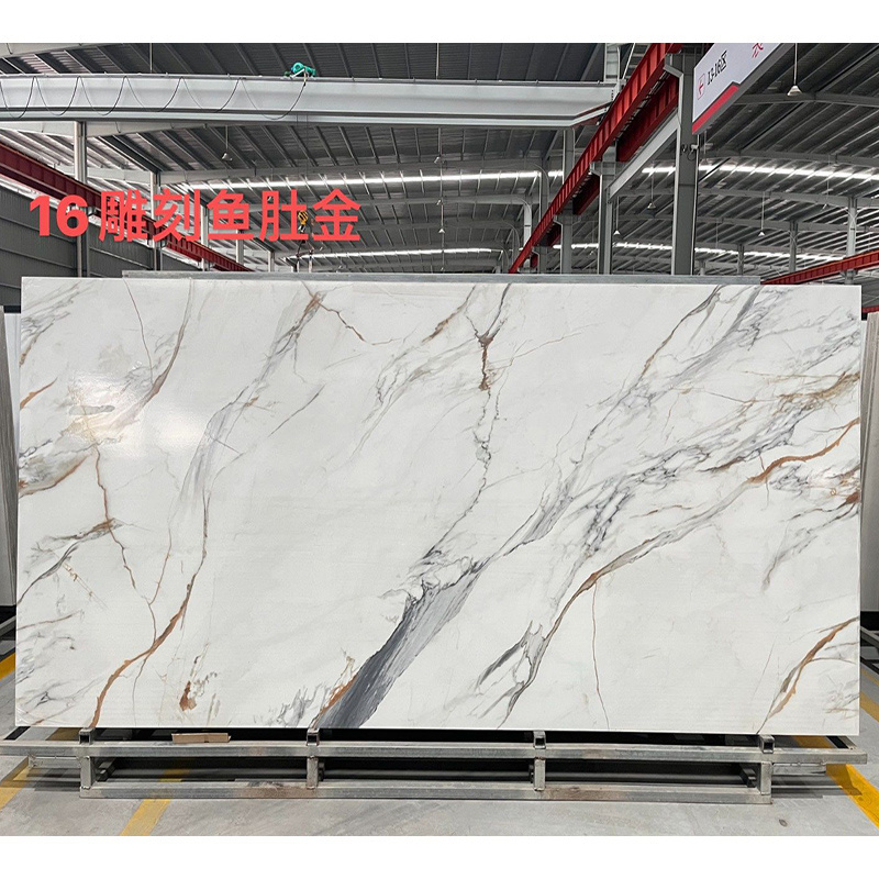 Modern Big Size Slab Tiles Artificial Marble Porcelain Wall Sintered Stone Panel Calacatta Gold Artificial Sintered Stone Slabs