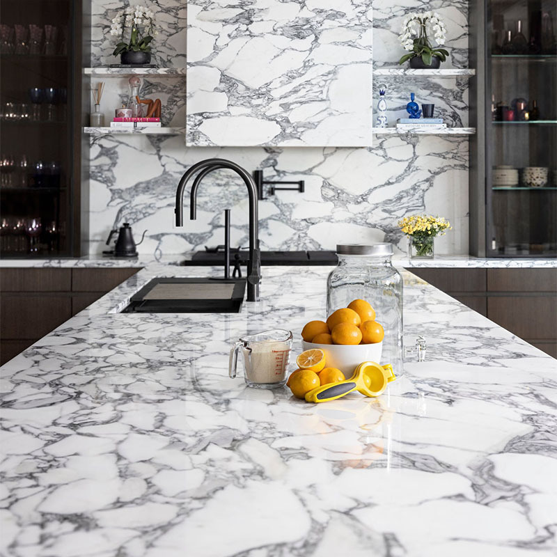 Newstar Hot Sale Modern Arabescato Marble Quartz Slab Kitchen Countertop Stone Home Furniture