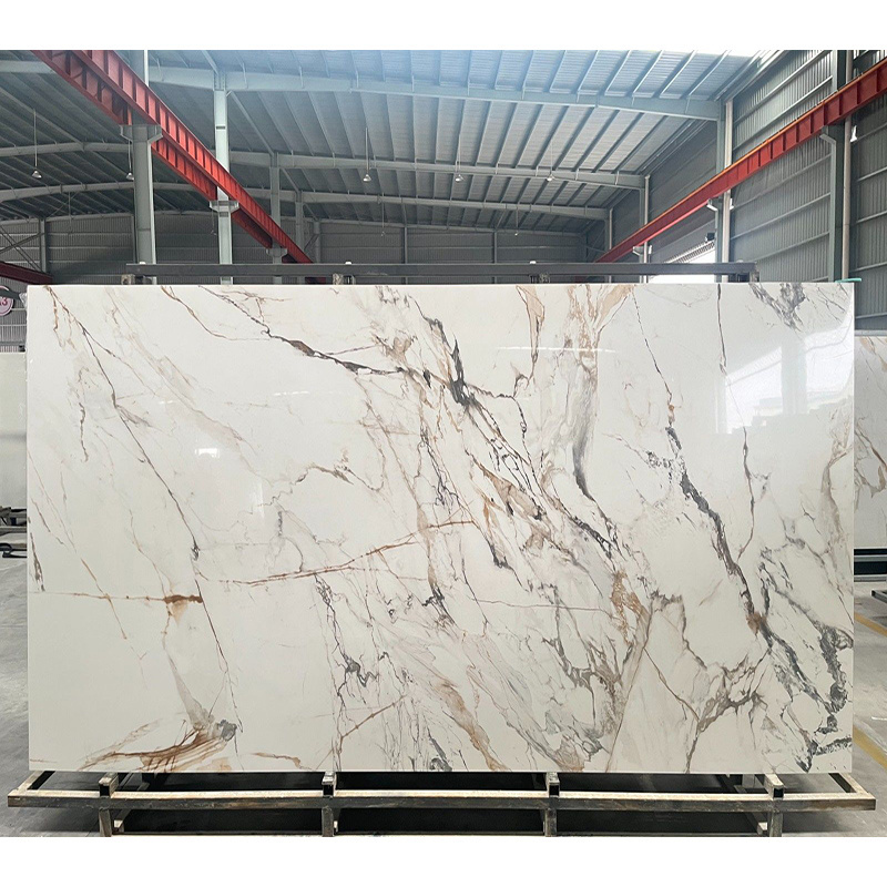 Modern Big Size Slab Tiles Artificial Marble Porcelain Wall Sintered Stone Panel Calacatta Gold Artificial Sintered Stone Slabs