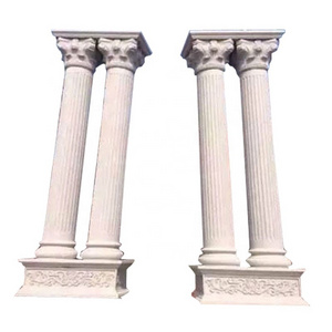 Entrance pillar taper shaft Corinthian granite column with carving capital