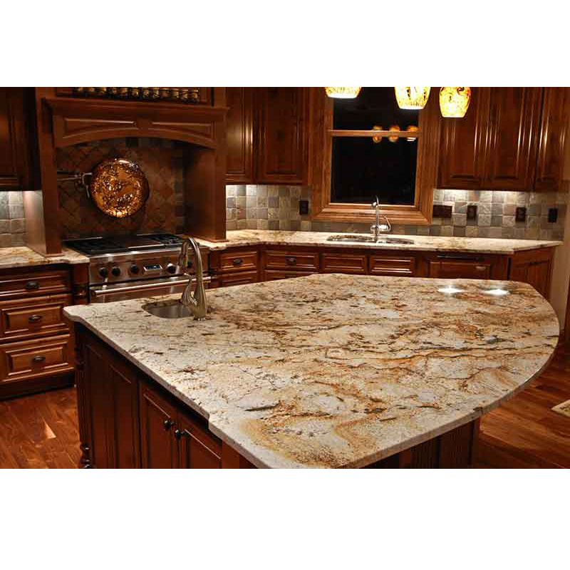 Newstar Yellow Granite Prefabricated Counter Top Kitchen Granite Countertop