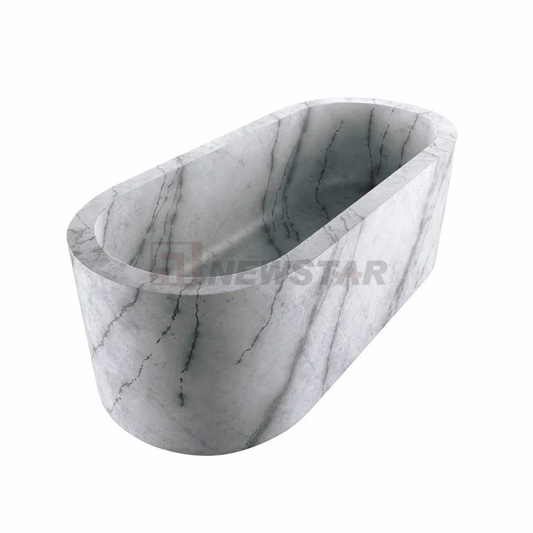 Newstar Luxury Stone Bathtub Natural Marble Bathtub For Home Decoration Handmade Polished Marble Bathtub