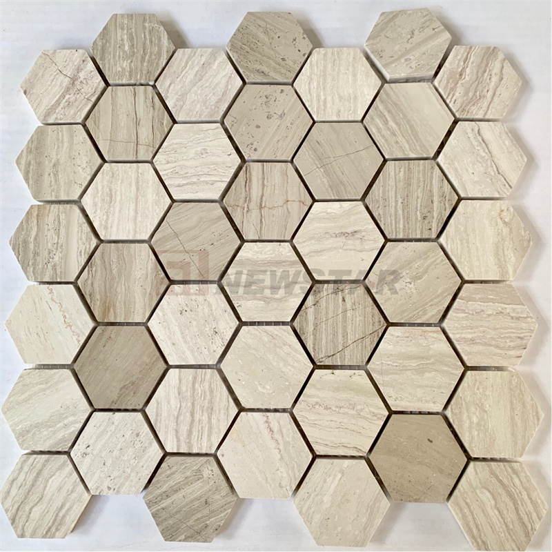 Newstar Grey Wooden Stone Marseille Hexagonal Brick Marble Tile Parquet Cultural Stone Background Wall Tiles Mosaic Tile