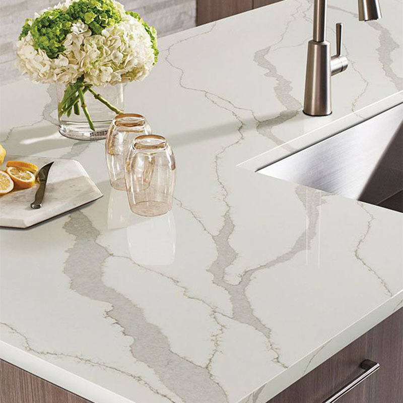 Newstar Modern Artificial Calacatta Quartz Slab for Kitchen Countertop stone