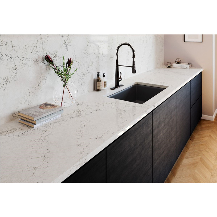 Kitchen Countertop Quartz Top Artificial Stone with low Price Sale White Modern Style Quartz