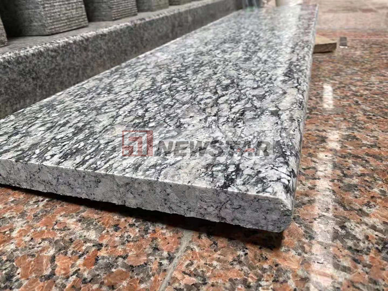 Granite natural sea wave grey granite slabs own mine spray white favorable price slab for stair tread  riser China granite