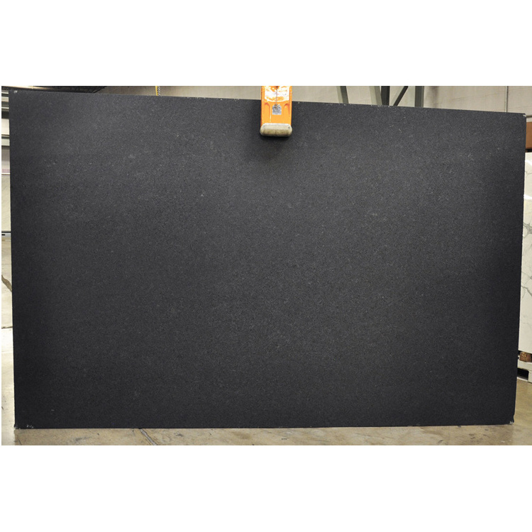 Leathered granite wall panel floor slab black pearl leather finish granite slabs for kitchen countertop