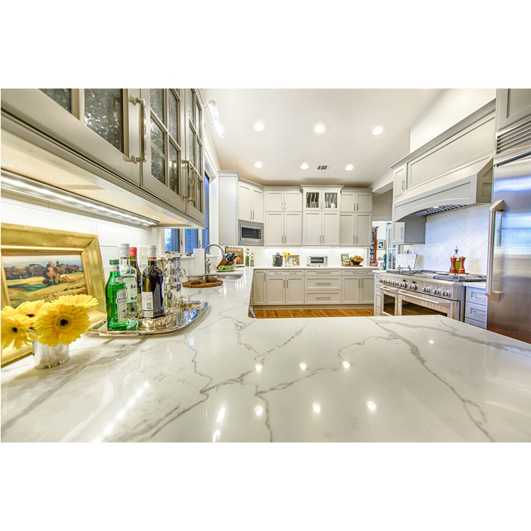 Kitchen Countertop Quartz Top Artificial Stone with low Price Sale White Modern Style Quartz