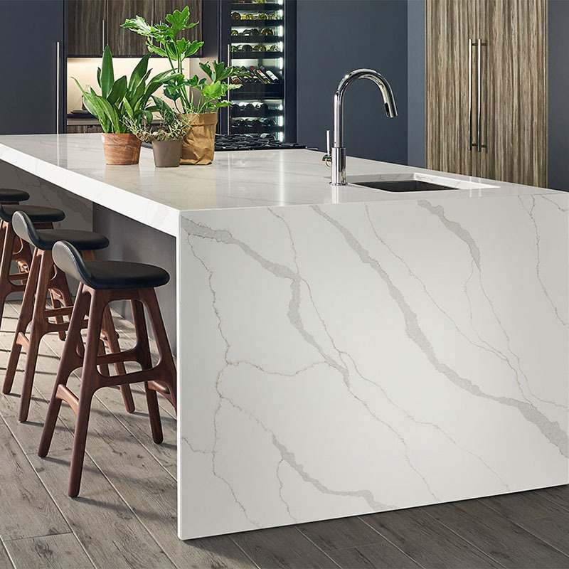 Newstar Modern Artificial Calacatta Quartz Slab for Kitchen Countertop stone