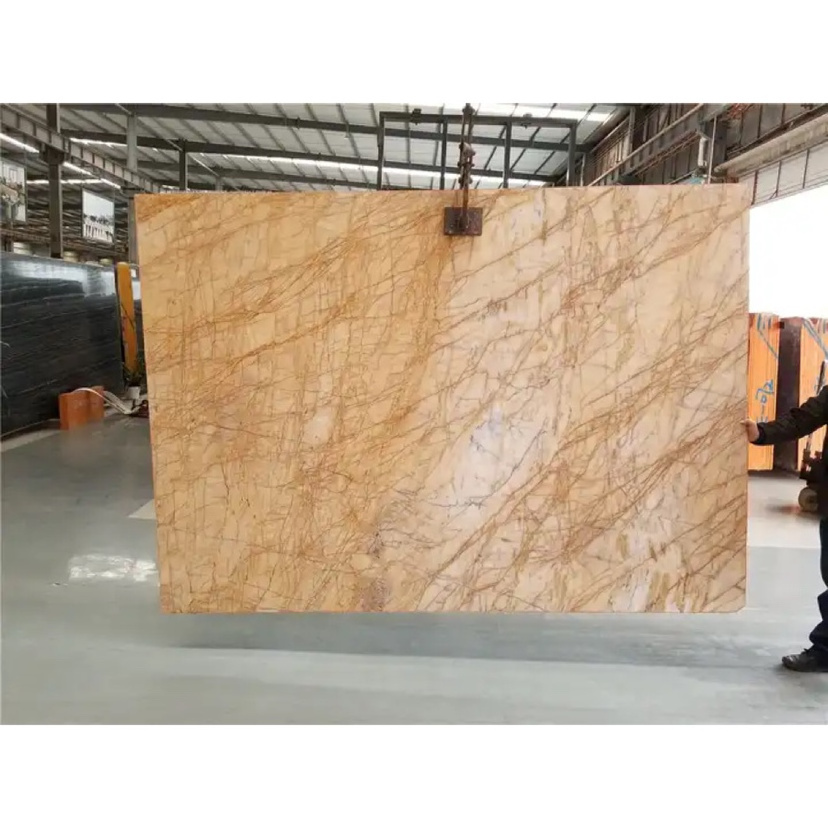 Newstar Dining Table Natural Marble Slabs for Kitchen Countertop And Floor Stone Staircase Van Gogh Gold Marble Slab Tile