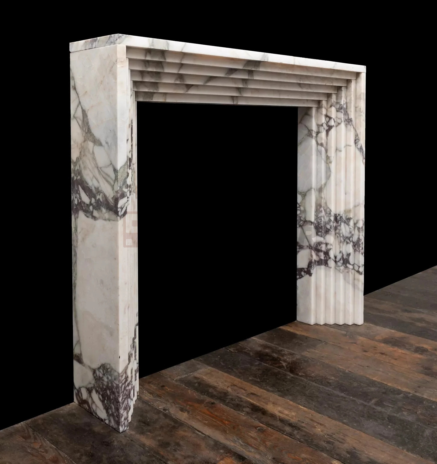 Newstar Modern Natural Stone Calacatta Viola Art Deco Style Fireplace Living Room Indoor Fireplace Marble Fireplace