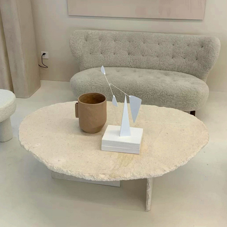 Custom luxury table furniture design for hotel lobby home living room  cafe side table luxury marble coffee travertine table