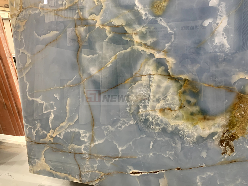 Newstar blue jade onyx marble price Newstar stone wholesale counter top marble bathroom renovation tile slab onyx marble