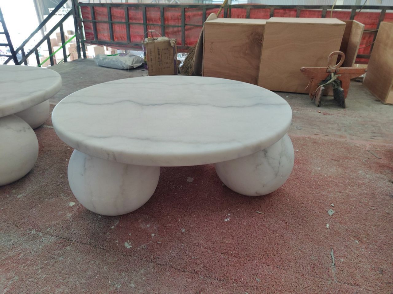 Low Price Indoor Round Coffee Table Living Room Furniture Marble Slab Sphere Ball Design Natural Marble Coffee Table