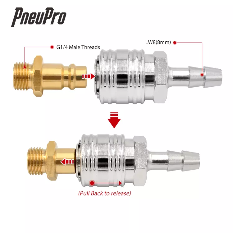 041-2009-00 (10mm) DN 7.2 Pneumatic Quick Coupling Coupler Air Hose Fitting Tube 10mm