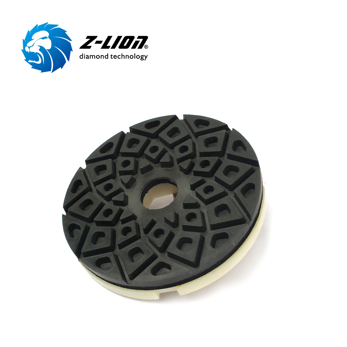 ZL-EQ Wholesale 5inch 125mm Snail Lock Polishing Pads 10mm Thick Resin Hexagon Diamond Edge Polishing Pad