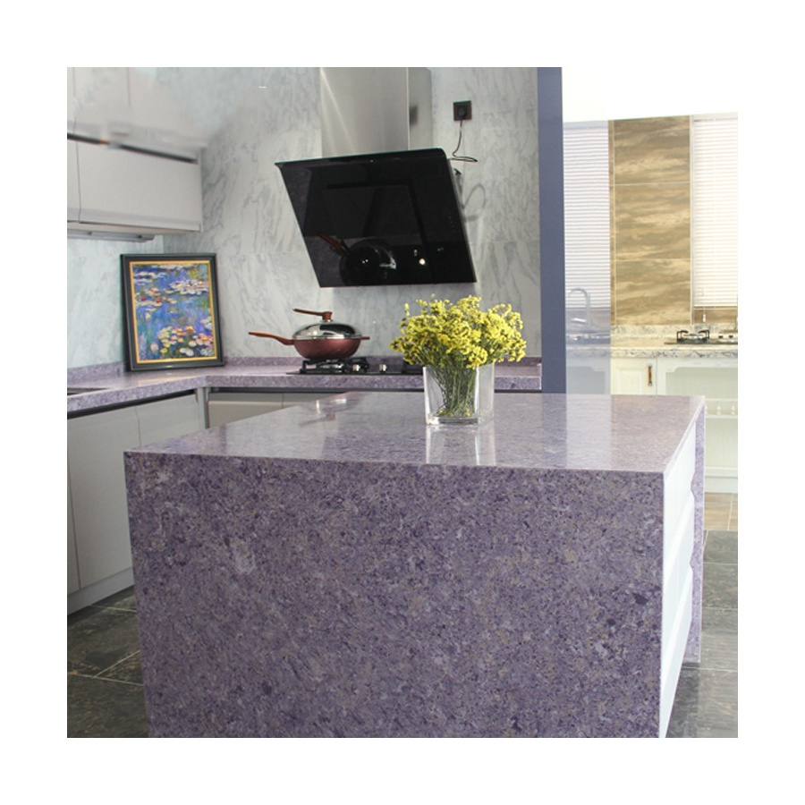 Custom Design Man-made Stone Purple Quartz Stone Kitchen Countertops