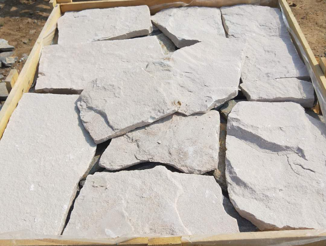 SHIHUI Popular White Sandstone Loose Stone Veneer for Exterior Wall and Fireplace Wall Decoration Stone Wall Cladding