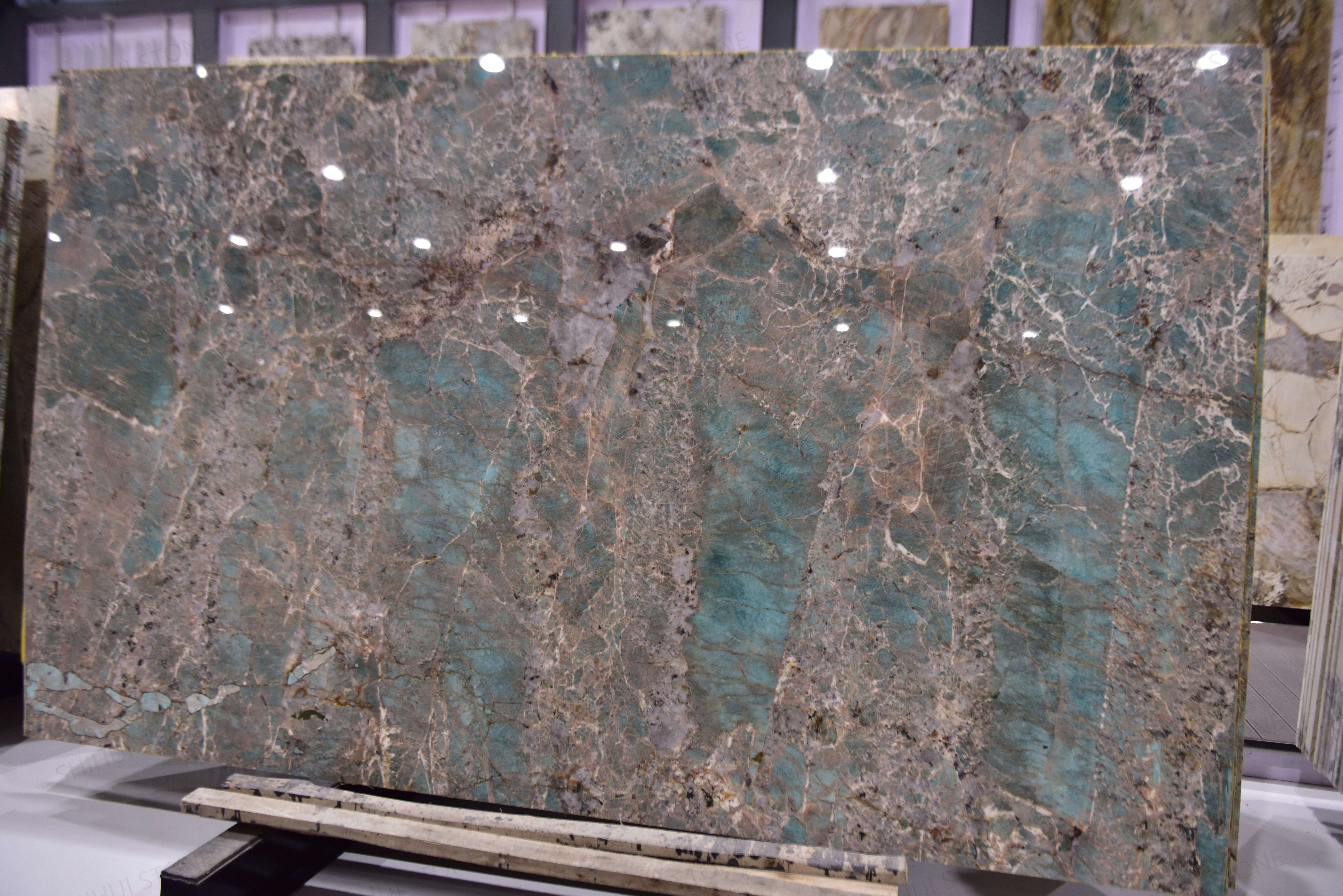 SHIHUI Wholesale OEM/ODM Brazil Green Stone Quartzito Kitchen Countertops Amazonite Green Marble Quartzite Slabs For Table Tops