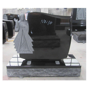 Carved grave Black Granite Stone Upright Headstone USA Monuments Tombstones