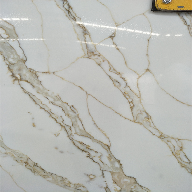 Clear Calacatta White And Black- Beige-Purple Quartz Stone Slab Calacatta Gold