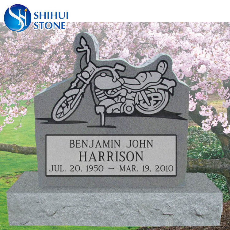 Professional Detailed Carving Headstone In Motorcycle Design