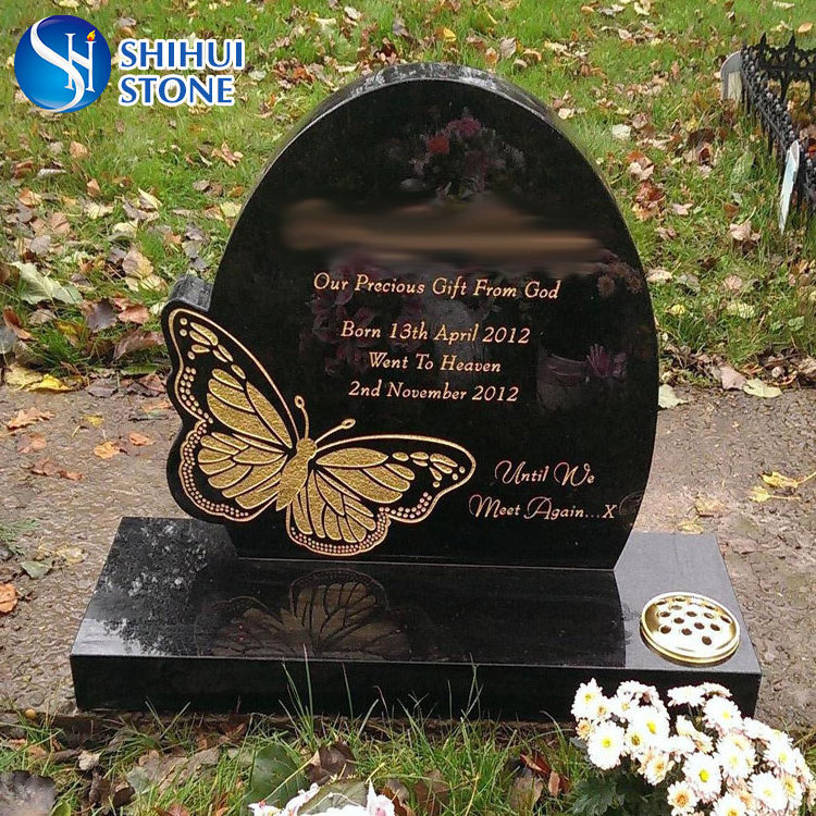 China popular design beautiful color butterfly headstones for sale