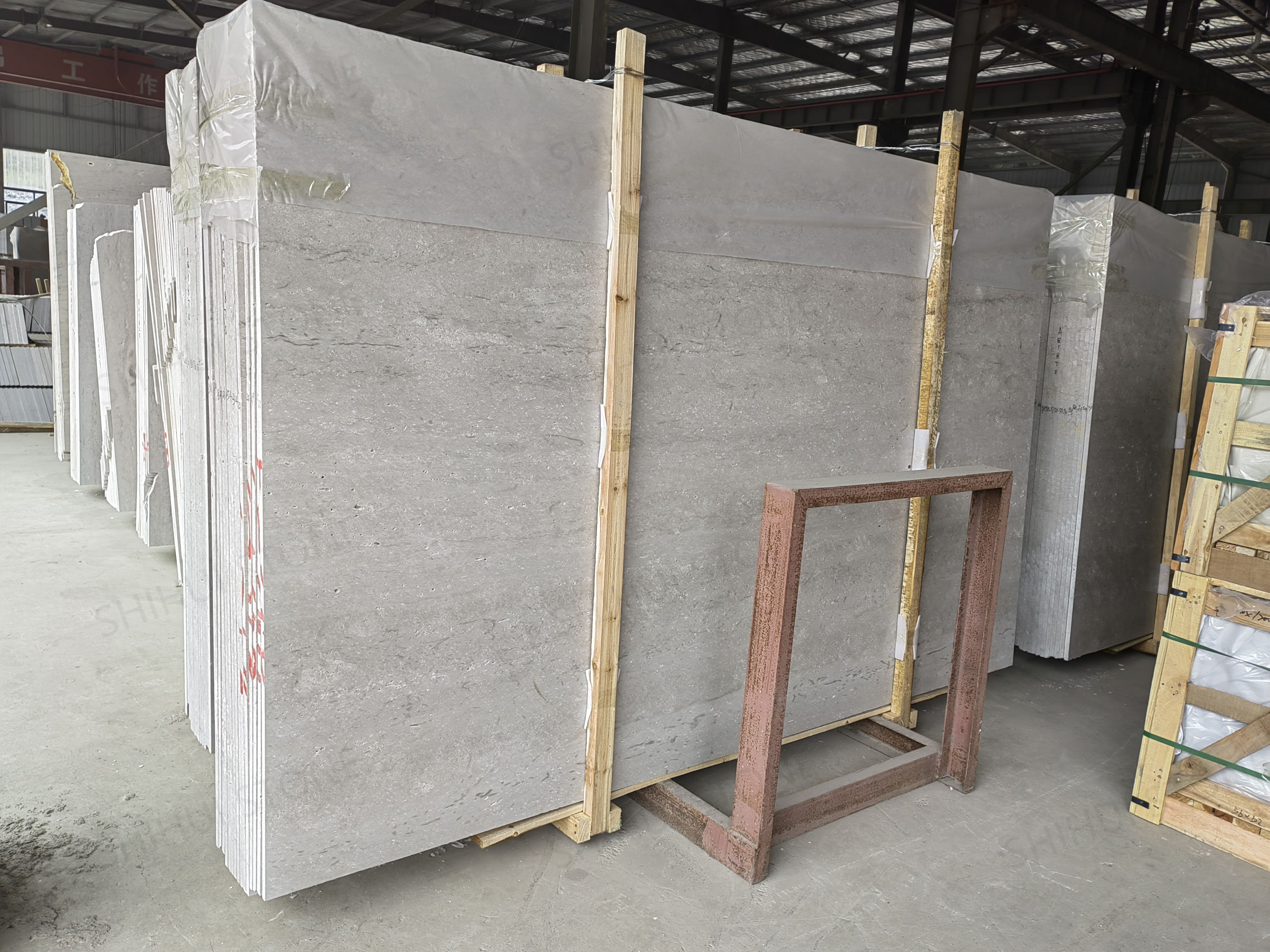 SHIHUI Modern Hotel Bathroom Countertop Floors Walls Grey Travertine Natural Marble Slabs Polished Wholesale Chinese Travertine