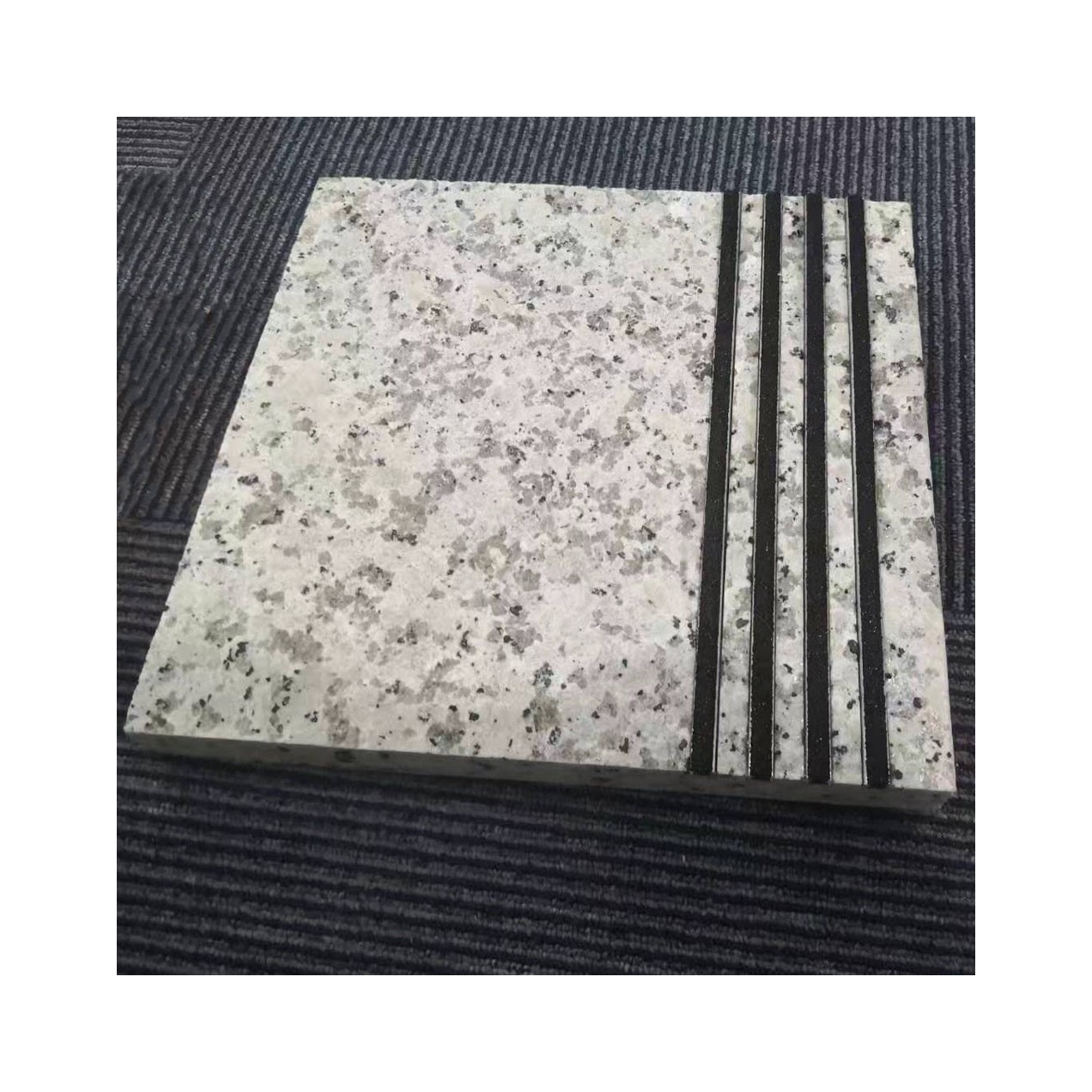 Custom Granite steps with Metal skid strip