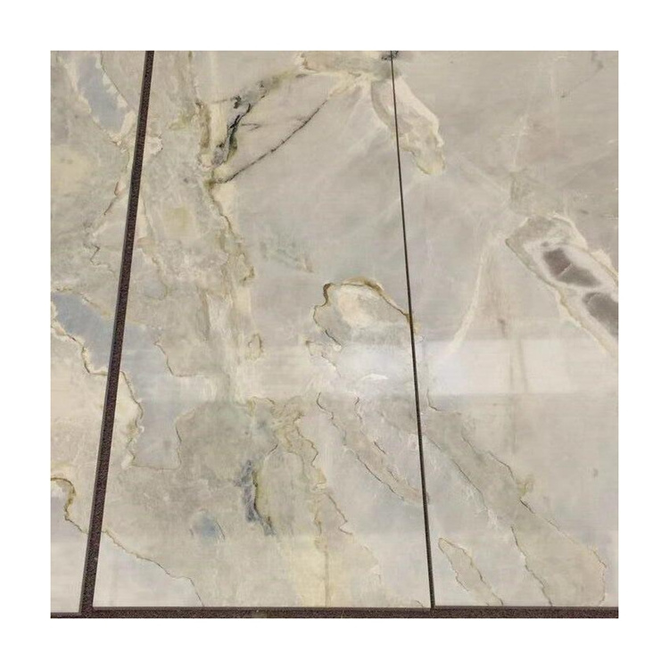 Blue sky white clouds marble stone onyx with green veins slabs