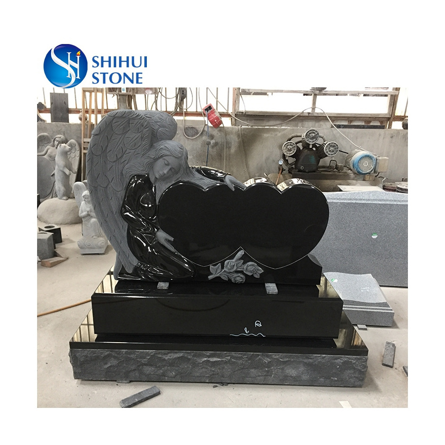 Wholesale Polished Shanxi Natural Granite Black Monument Memorial Monument Funeral Monuments