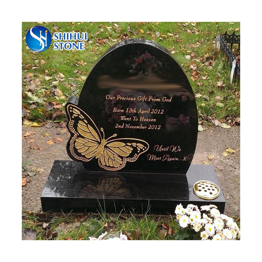 China popular design beautiful color butterfly headstones for sale