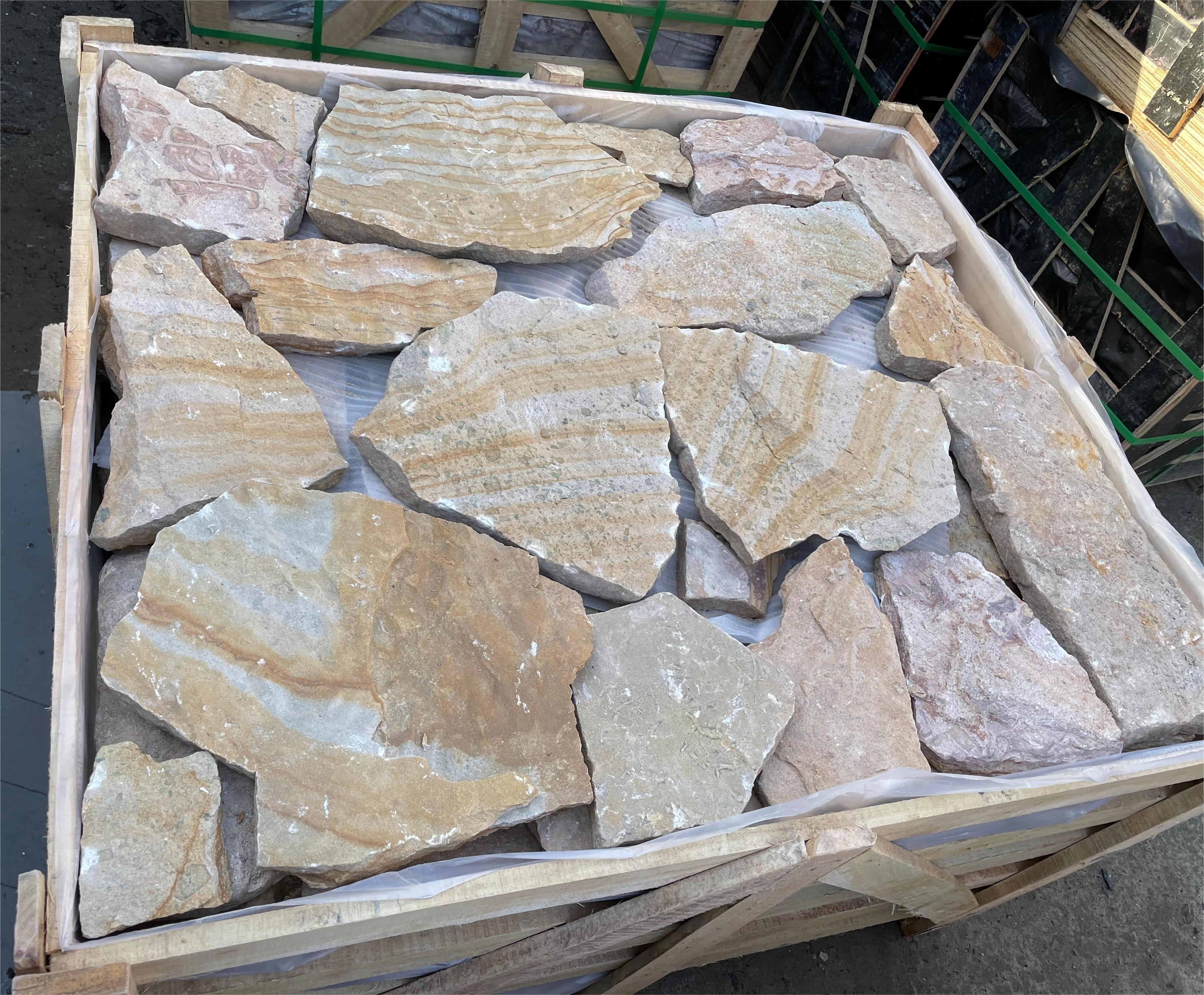 SHIHUI Popular Natural Sandstone Loose Stone Veneer for Exterior Wall and Fireplace Wall Decoration Stone Wall Cladding