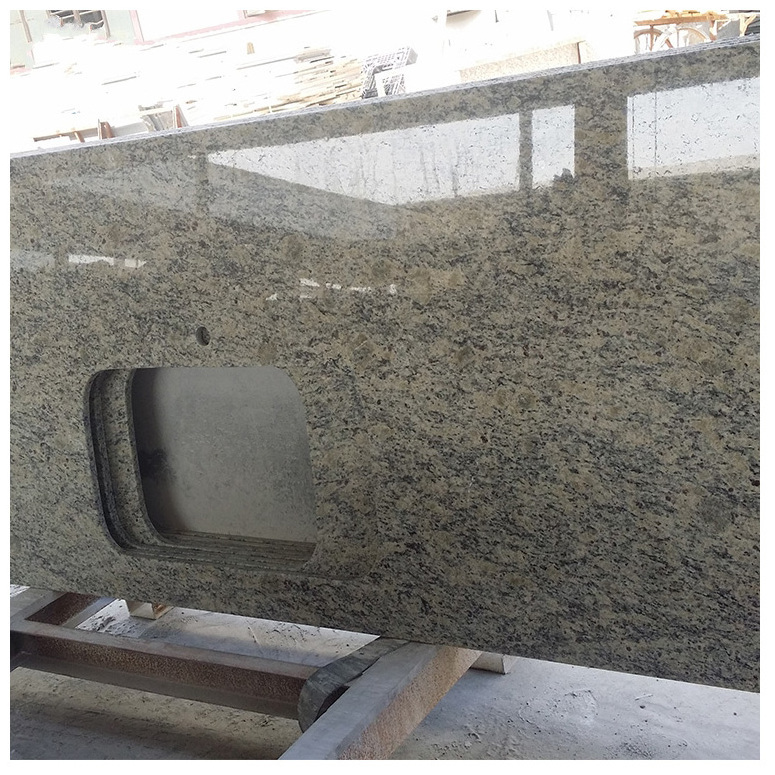 Natural Brazilian Giallo Santa Cecilia Granite Kitchen Countertops Santa Cecilia Light Granite Countertop